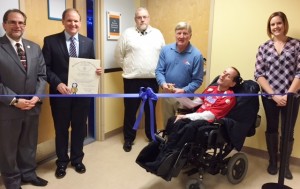 Ribbon cutting signifies our sensory room remodel is complete thanks to a generous donation from the Hoyt Foundation.